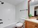 Basement bathroom with a shower/tub combo at 12106 Cabri Ln, Fishers, IN 46037