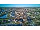 Wide aerial view of neighborhood with various housing styles and landscape at 12106 Cabri Ln, Fishers, IN 46037