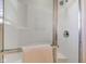 Bright, clean shower with a glass enclosure and a convenient towel bar at 12106 Cabri Ln, Fishers, IN 46037