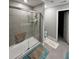 Modern bathroom featuring a glass-enclosed shower with a sleek design at 696 Scarsdale Ln, Danville, IN 46122