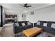 Open concept living room flowing into a modern kitchen at 211 Walker Dr, Whiteland, IN 46184