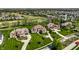 Aerial view of large homes, manicured lawns and a golf course in a quiet residential neighborhood at 11492 Hanbury Manor Blvd, Noblesville, IN 46060