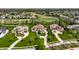 Aerial shot of large homes, manicured lawns and a golf course in a quiet residential neighborhood at 11492 Hanbury Manor Blvd, Noblesville, IN 46060