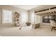 Sunlit bedroom with a bunk bed, neutral carpet, two large windows and modern decor accents at 11492 Hanbury Manor Blvd, Noblesville, IN 46060