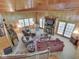 Bright living room featuring a fireplace, comfortable seating, and views from above at 6486 Coyote Dr, Nineveh, IN 46164
