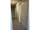 Hallway with plush carpeting and multiple storage closets with white paneled doors at 7108 Parkstay Ct, Indianapolis, IN 46113