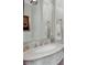 Elegant bathroom vanity with decorative mirror and marble countertop at 13208 State Road 32 E, Noblesville, IN 46060
