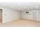 Spacious basement featuring neutral carpet, gray walls, and recessed lighting for a bright and airy feel at 11193 Harriston Dr, Fishers, IN 46037
