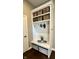 Organized mudroom with custom built-ins for storage and seating at 9083 W Koger Ln, Martinsville, IN 46151