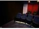 Home theater room with comfortable seating and dim lighting offers a relaxing space for entertainment at 9083 W Koger Ln, Martinsville, IN 46151