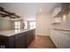 Modern kitchen with island and stainless steel appliances at 1157 Paul Revere Dr, Mooresville, IN 46158