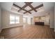 Spacious living area with hardwood floors and wood beams at 1157 Paul Revere Dr, Mooresville, IN 46158