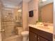 Basement bathroom with shower and vanity at 621 Greenford W Trl, Carmel, IN 46032