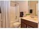 Clean bathroom with tub, shower, and vanity at 621 Greenford W Trl, Carmel, IN 46032