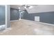Spacious bonus room with ceiling fan and sloped ceilings at 2101 N Wolf Cv, Martinsville, IN 46151