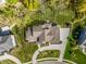 Stunning aerial view of the back of a home, showing a large patio and manicured lawn at 340 Beechwood Farm Ln, Indianapolis, IN 46260