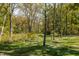 Lush backyard with mature trees, featuring well-maintained lawn and serene natural surroundings at 340 Beechwood Farm Ln, Indianapolis, IN 46260