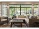 Bright sunroom with large windows offering panoramic views of the lush outdoor landscape at 340 Beechwood Farm Ln, Indianapolis, IN 46260