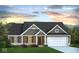 Charming single-story home with attractive architectural detailing, two-car garage, and landscaped front yard at 238 Chadford Ct, Indianapolis, IN 46229