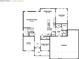 Main level floor plan featuring open layout with kitchen, dining, living spaces, study, and attached garage at 6902 Enclave Dr, McCordsville, IN 46055