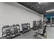 Well-equipped gym with weights and machines and a black ceiling at 1155 S Rangeline Rd # 501, Carmel, IN 46032