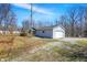 Exterior view of a detached two car garage with vinyl siding at 7635 Grizzly Dr, Nineveh, IN 46164