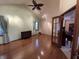 Large living room with hardwood floors and access to other rooms at 1144 Woodridge, Brownsburg, IN 46112