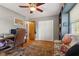 Home office boasts an area rug, closet, and a wooden desk at 105 Tulip Dr, Indianapolis, IN 46227