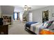 Bedroom with window seat, bookshelves and built in storage at 11633 Trail Ridge Pl, Zionsville, IN 46077