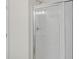 Bright, clean shower with glass enclosure and built-in shelving at 3885 Wren Dr, Brownsburg, IN 46112