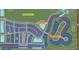 Map shows the community layout with various home sites and open areas at 9870 Bucklebury Ln, Carmel, IN 46280