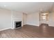 Inviting living room with a fireplace, neutral tones, and plenty of natural light at 1099 Gatewick Ct, Greenwood, IN 46143
