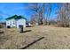 The backyard showing a house in the distance at 3111 Station St, Indianapolis, IN 46218