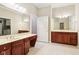 Bright bathroom featuring dual vanity sinks at 350 N Meridian St # 901, Indianapolis, IN 46204