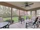 Relaxing screened porch with views of the private backyard, perfect for outdoor gatherings at 691 Walnut Woods Dr, Greenwood, IN 46142