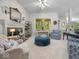 Inviting living room featuring a fireplace, plush seating, and large windows at 9943 Irishman'S Run Ln, Zionsville, IN 46077