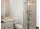Bathroom with white vanity and glass shower at 4982 Reavie Ct, Noblesville, IN 46062