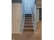 Basement stairs with light blue walls and carpeted steps at 10870 Picket Fence Pl, Fishers, IN 46037