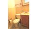 Bathroom featuring a toilet, vanity, and classic tile at 431 Vestal Rd, Plainfield, IN 46168