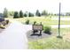 Community trail sign near a landscaped trail at 882 Brookshire Dr, Franklin, IN 46131