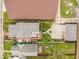 An aerial view of the property showcases the home, gardens, and surrounding neighborhood at 1817 Bellefontaine St, Indianapolis, IN 46202