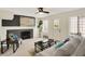 Inviting living room with a painted fireplace, modern decor, and plenty of natural light at 22 W 54Th St, Indianapolis, IN 46208