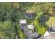 Aerial view of the backyard showcasing the gazebo and patio areas at 6996 N Washington Blvd, Indianapolis, IN 46220