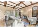 Spacious living room with hardwood floors, fireplace, and high ceilings at 6996 N Washington Blvd, Indianapolis, IN 46220