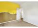 Bedroom with unique paint job, plush carpeting with access to the rest of the house at 612 Reunion Ln, Greenwood, IN 46143