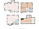 Floor plans of the house showcasing the first, second, third, and fourth floors at 327 Central Ave, Anderson, IN 46012