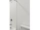 Close up of a bathroom showing the shower, toilet, and white walls at 6286 Wasco Dr, Whitestown, IN 46075