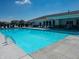 Resort-style pool with ample lounge chairs and patio tables at 6304 Wasco Dr, Whitestown, IN 46075