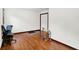Bright bedroom with hardwood flooring and closet for ample storage at 2747 E Midland Rd, Indianapolis, IN 46227