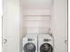 Compact laundry room featuring new front load washer and dryer at 4000 N Meridian St # 14A, Indianapolis, IN 46208